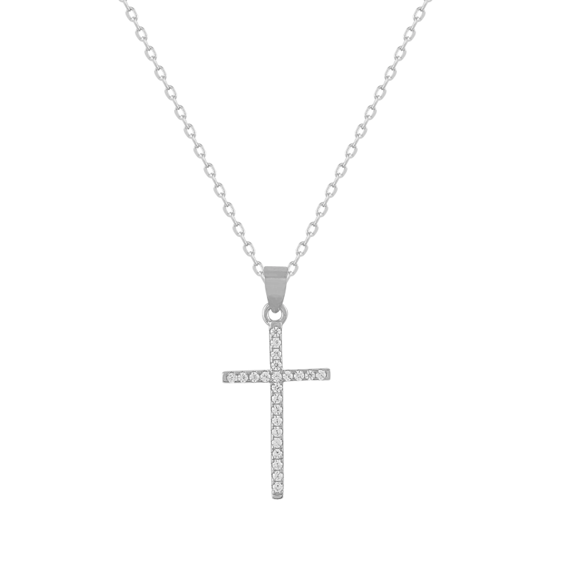 Collar Itemporality Plata Cruz Y Circonitas SNL-101-038-UU