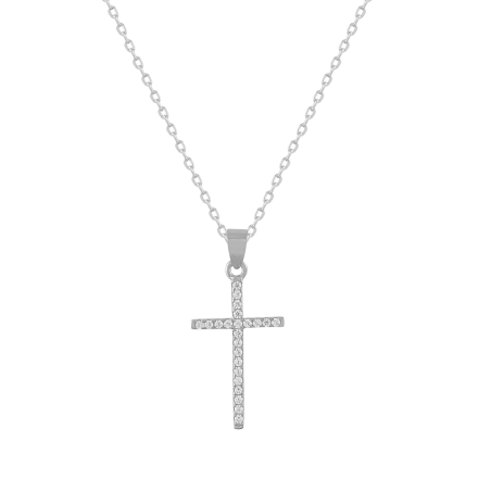 Collar Itemporality Plata Cruz Y Circonitas SNL-101-038-UU