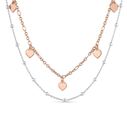 Collar Itemporality Cadena Doble Corazones SNL-400-096-UU