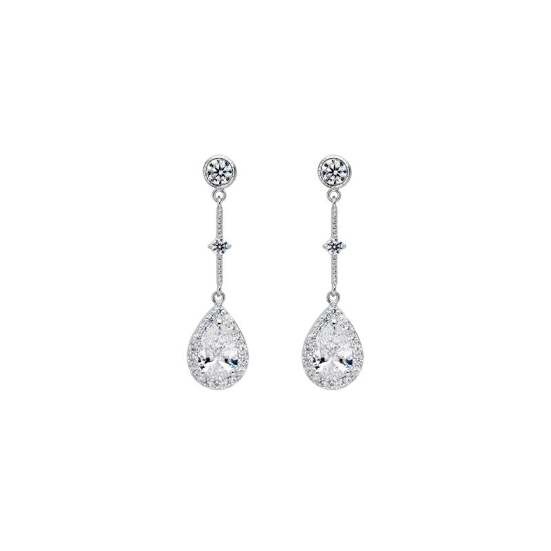 Pendientes Itemporality Largos Plata Y Circonitas SEA-101-226-UU