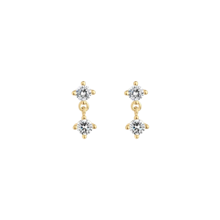 Pendientes Itemporality Baño Oro Circonita Doble SEA-201-340-UU