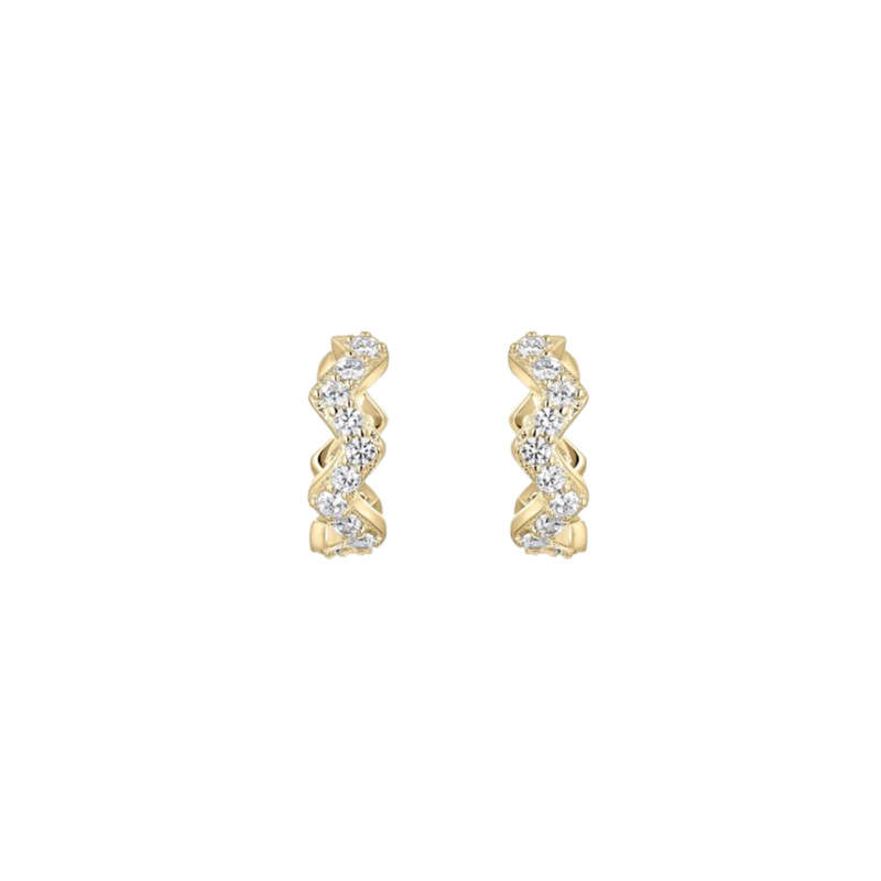 Pendientes Itemporality Baño Oro Zigzag Circonitas SEA-201-387-UU