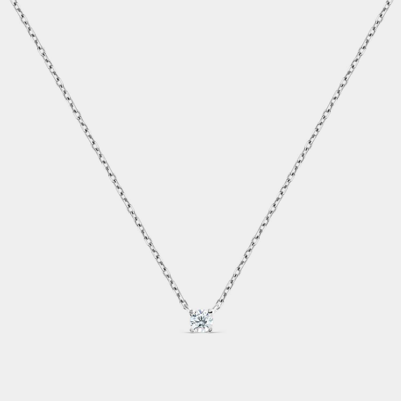 Collar Itemporality Plata Y Circonita 4 Garras SNL-101-026-03