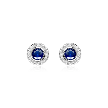 Pendientes Plata primera ley y circonitas azules "Allende"