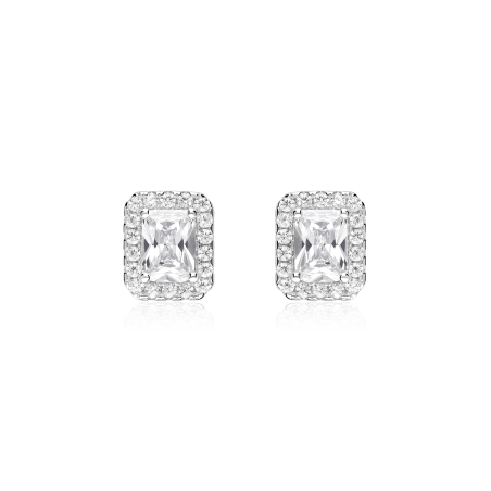 Pendientes Plata primera ley y circonitas blancas "Austen"