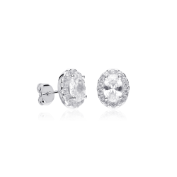 Pendientes Plata primera ley y circonitas "Eyre"