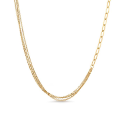 Collar Itemporality Plata Baño Oro Cadena Triple SNL-200-114-UU