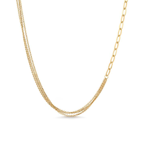 Collar Itemporality Plata Baño Oro Cadena Triple SNL-200-114-UU