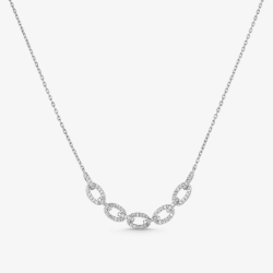 Collar Itemporality Plata Baño Rodio Y Eslabones SNL-101-152-UU