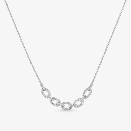 Collar Itemporality Plata Baño Rodio Y Eslabones SNL-101-152-UU
