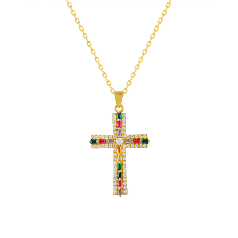 Collar Itemporality  Cruz Circonitas Multicolor SNL-299-001-UU