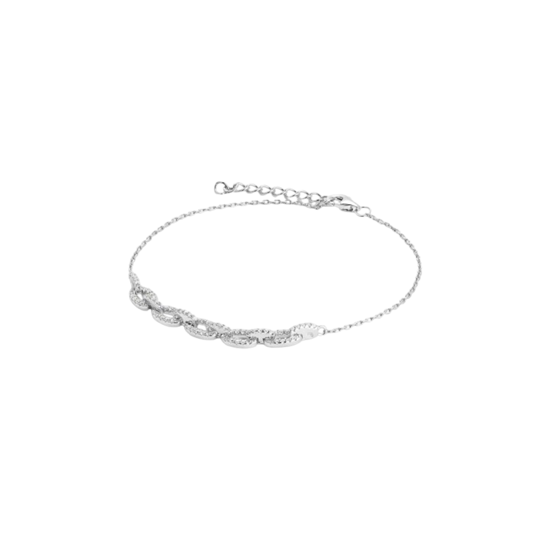 Pulsera Itemporality Plata Eslabones Y Circonitas SBR-101-107-UU
