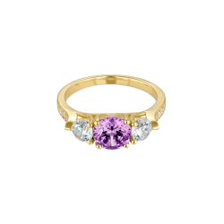 Anillo Itemporality Baño Oro Circonita Amatista SRN-204-117-14