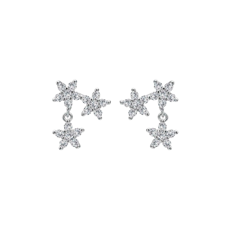 Pendientes Itemporality Plata Triple Flor Circonitas SEA-101-245-UU
