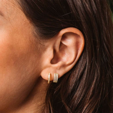 Pendientes Itemporality Aro Baño Oro Y Circonitas SEA-201-190-UU