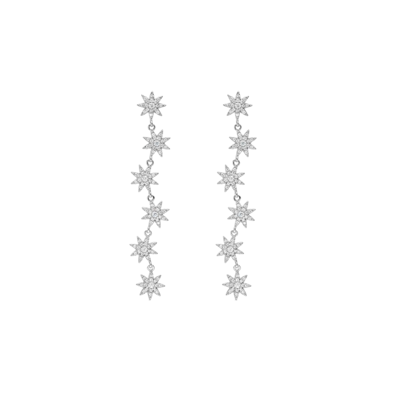 Pendientes Itemporality Plata Flores Y Circonitas SEA-101-210-UU