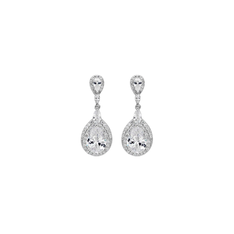 Pendientes Itemporality Plata Gota Y Circonitas SEA-101-228-UU