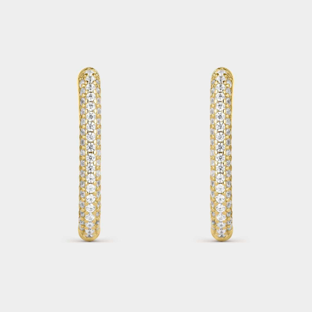 Pendientes Itemporality Baño Oro Aro Ovalado Y Circonitas SEA-201-356-UU