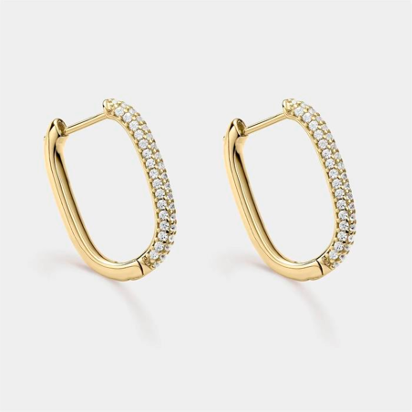 Pendientes Itemporality Baño Oro Aro Ovalado Y Circonitas SEA-201-356-UU