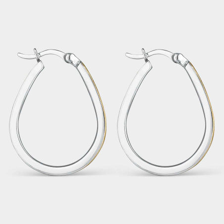 Pendientes Itemporality Plata Aro Forma De Gota Bicolor SEA-400-370-UU