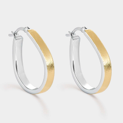 Pendientes Itemporality Plata Aro Forma De Gota Bicolor SEA-400-370-UU
