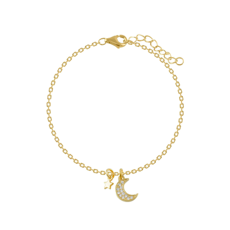 Pulsera Itemporality Plata Baño Oro Luna Y Estrella SBR-201-017-UU
