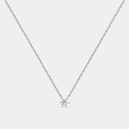 Collar Itemporality Plata Y Circonitas 6 Garras SNL-101-025-01