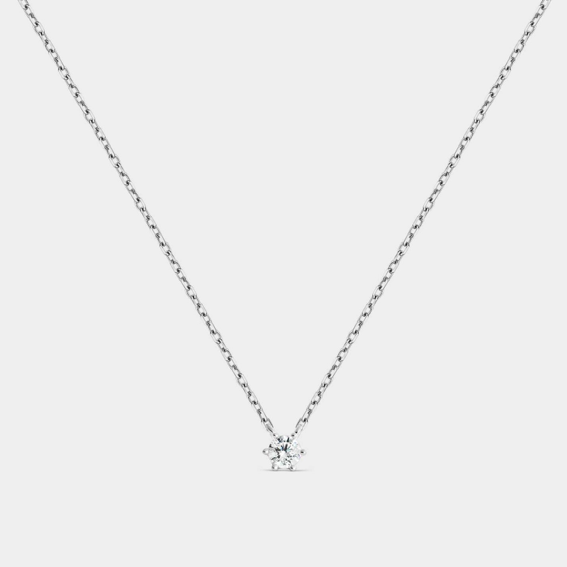 Collar Itemporality Plata Y Circonitas 6 Garras SNL-101-025-06