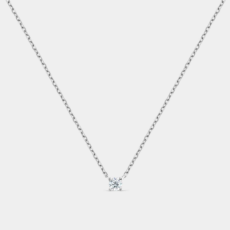 Collar Itemporality Plata Y Circonitas 4 Garras SNL-101-026-01