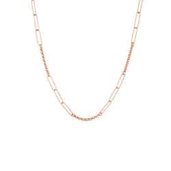Collar Itemporality Plata Baño Rosado Eslabones y Bolitas SNL-300-100-UU