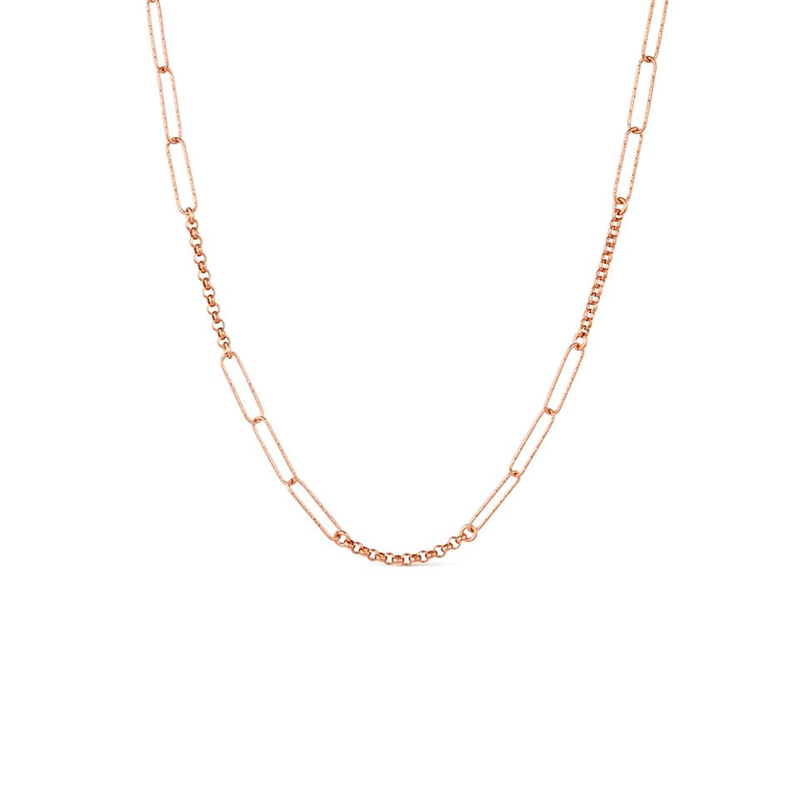 Collar Itemporality Plata Baño Rosado Eslabones y Bolitas SNL-300-100-UU