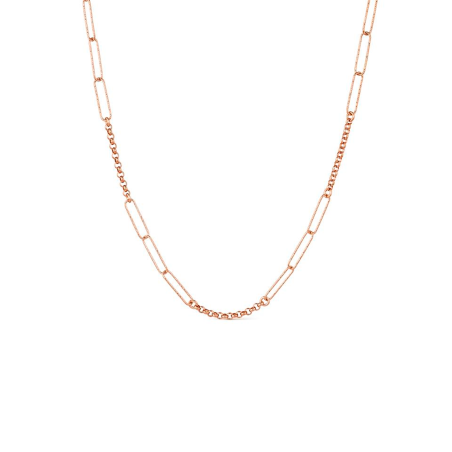 Collar Itemporality Plata Baño Rosado Eslabones y Bolitas SNL-300-100-UU