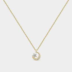 Collar Itemporality Plata Baño Oro Luna Y Estrella SNL-201-149-UU