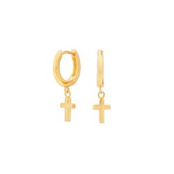 Pendientes Itemporality Plata Baño Oro Aro Y Cruz SEA-200-102-UU