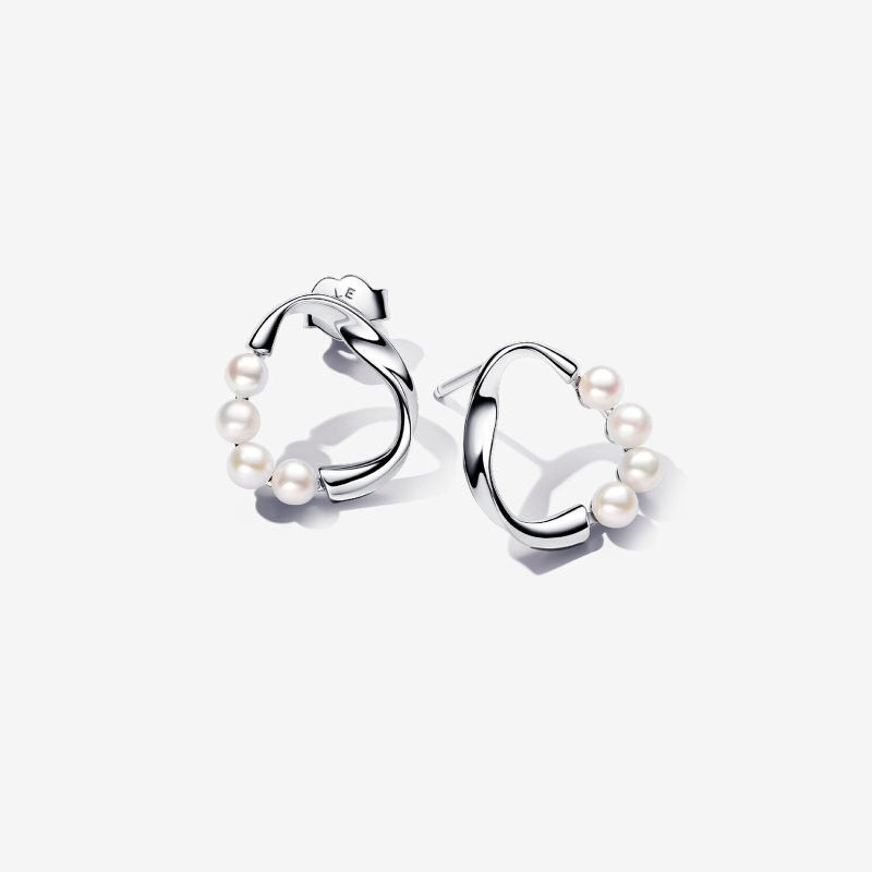 Pendientes Pandora Círculo Con Perlas 293276C01