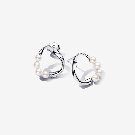 Pendientes Pandora Círculo Con Perlas 293276C01