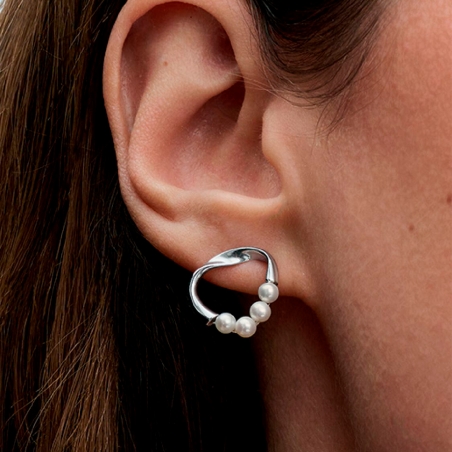 Pendientes Pandora Círculo Con Perlas 293276C01