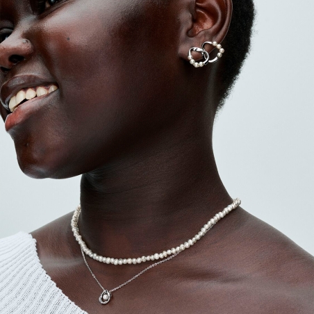 Pendientes Pandora Círculo Con Perlas 293276C01