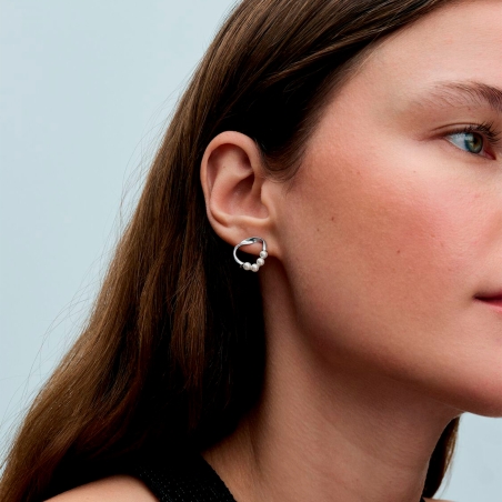 Pendientes Pandora Círculo Con Perlas 293276C01