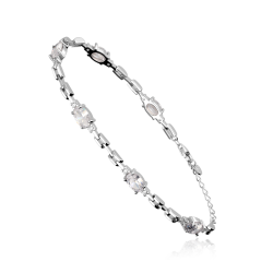 Pulsera Plata de ley y circonitas Blancas "Crystal"