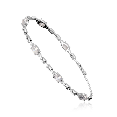 Pulsera Plata de ley y circonitas Blancas "Crystal"