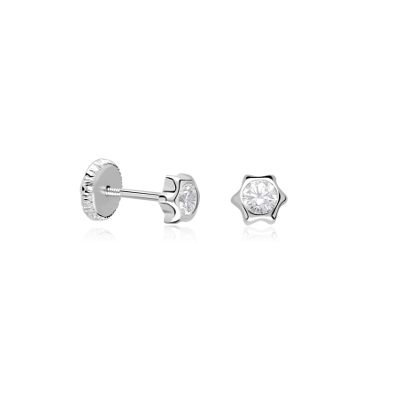 Pendientes Oro Blanco 18k y circonitas "Argos"