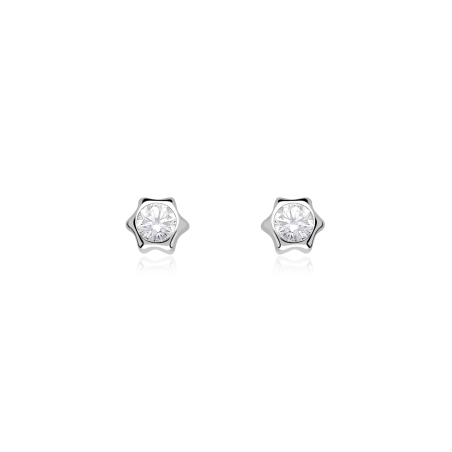 Pendientes Oro Blanco 18k y circonitas "Argos"