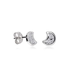 PENDIENTES "NAUPLIA" LUNAS ORO BLANCO 18K