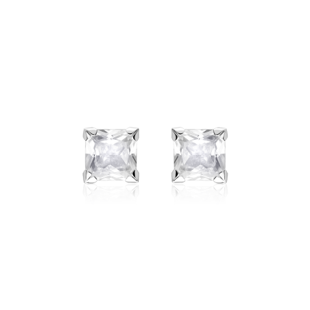Pendientes Oro Blanco 18k y circonitas "Mila"