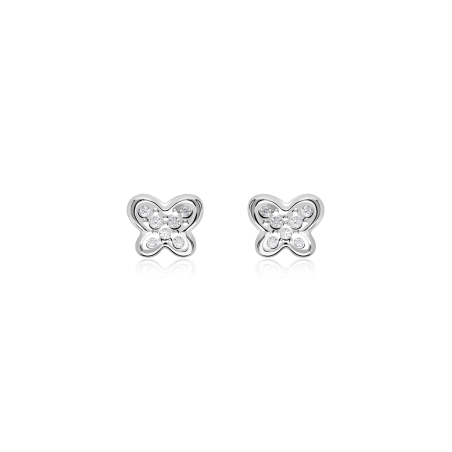 Pendientes Oro Blanco 18k "Mariposas"