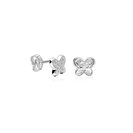 Pendientes Oro Blanco 18k "Mariposas"