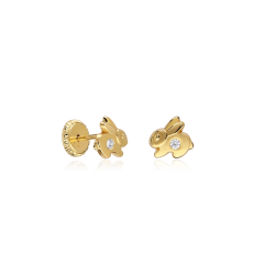 Pendientes Oro 18k y circonitas "Conejito"
