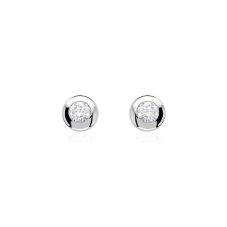 Pendientes Oro Blanco 18k y circonitas "Dalery"