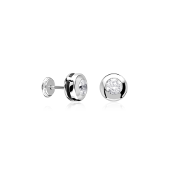 Pendientes Oro Blanco 18k y circonitas "Dalery"